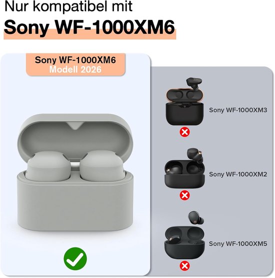 TPU-beschermhoes geschikt voor Sony WF-1000XM6. Schokbestendig, krasbestendig en stofdicht. Wordt geleverd met sleutelhanger en reinigingsstift, ideaal voor dagelijks gebruik (transparant — afbeelding 5