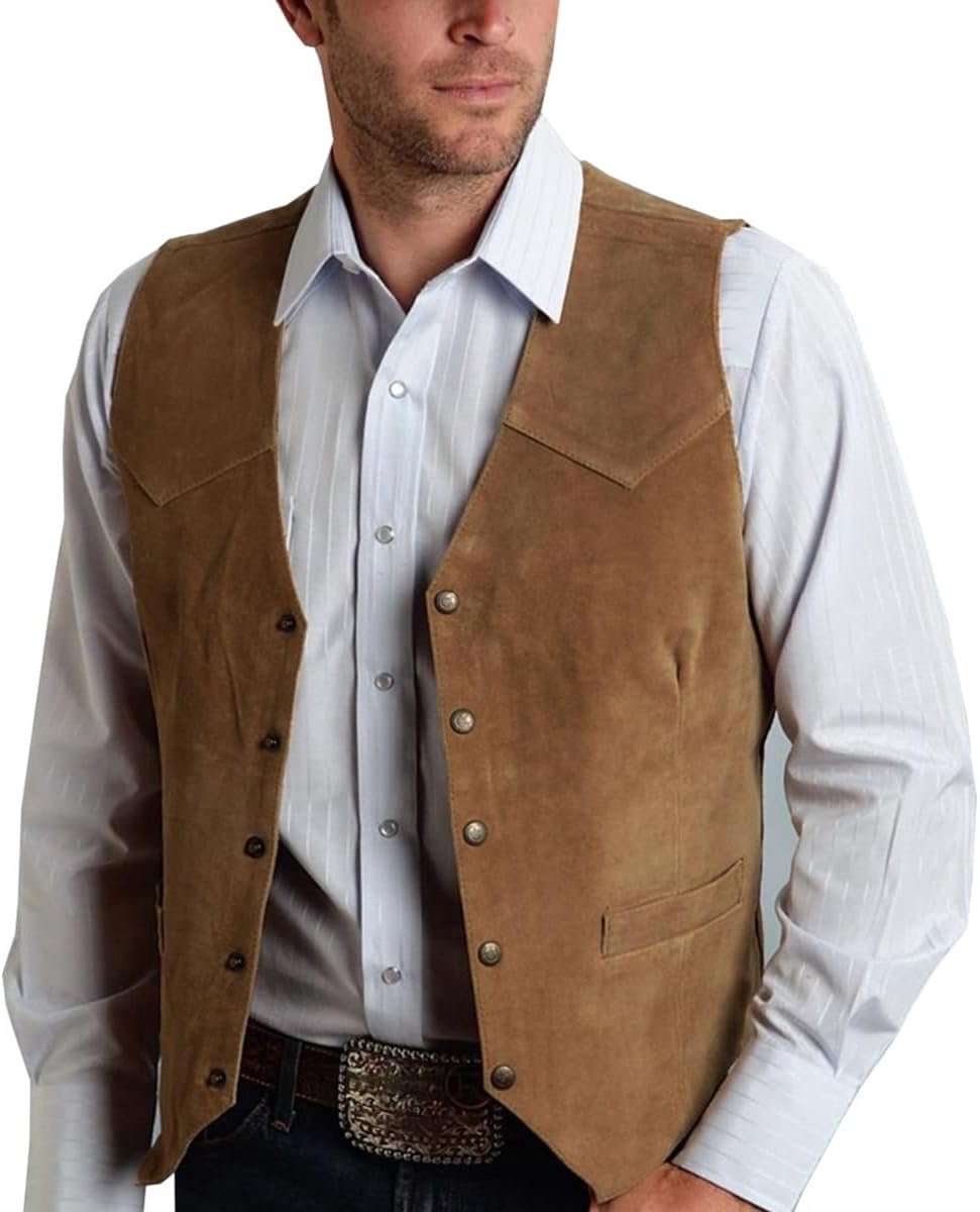 Suède vest voor heren, V-hals, casual, mouwloos, slim fit, zakelijk formeel vest voor bruiloft, diner