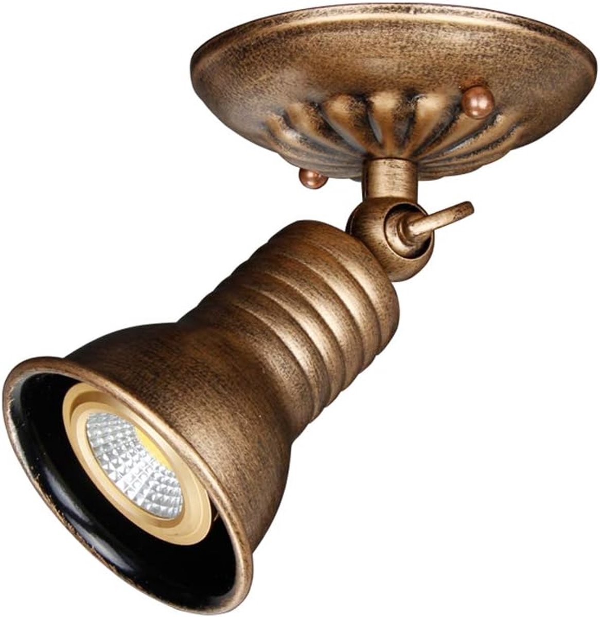 Plafondspot Retro Plafondlamp Vintage Industrieel, E27, 3000K | Rustieke Wandlamp, E27 Max. 40 W, Draaibare Spot Brons Voor Hal Trap Keuken Foyer Keuken Veranda Portiek