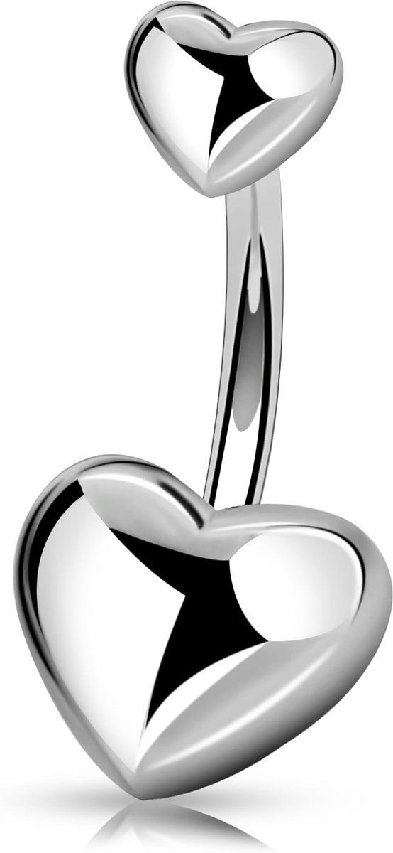 Titanium navelring, hart, navelringen, navelpiercing, sieraden, intern schroefdraad, navelpiercing voor vrouwen