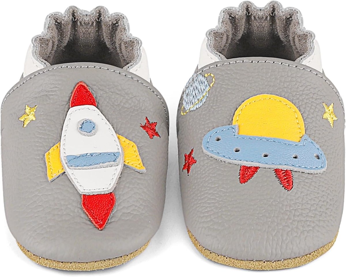 Babyslofjes Jongens Meisjes Leren Kruipschoenen Antislip Zachte Zool Baby Eerste Schoentjes 0-24 Maanden