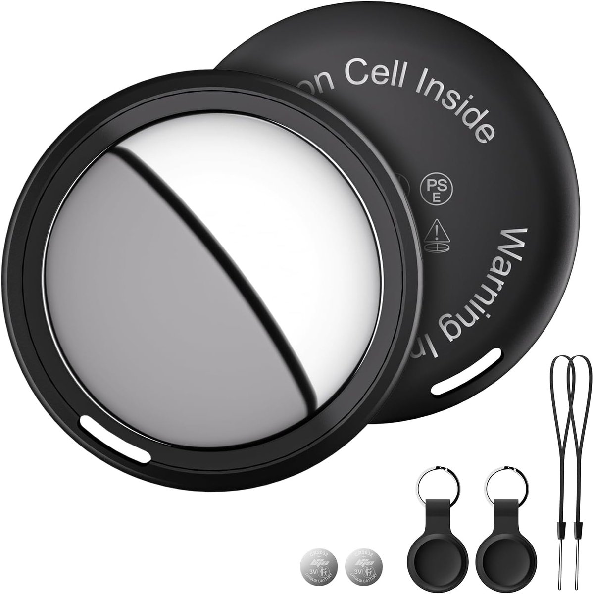 Air Tracker Tag Compatibel met Apple Zoek mijn (alleen iOS) - voor Sleutels, Portemonnee, Bagage, Huisdieren, Kantoor, Gym en Tuin (2-Pack-Zwart)