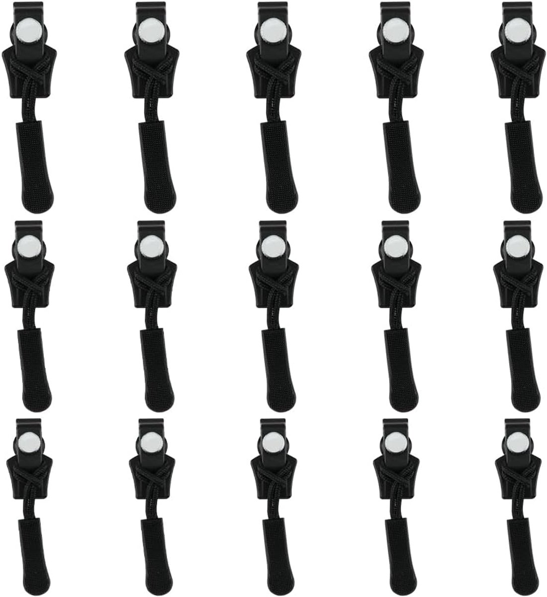 15 stuks rits reparatie kit rits trekker vervanging verwijderbare ritstrekker 3 maten instant zip fixer gereedschap voor ouderen en verschillende kleding jeans rugzak bagage valises (zwart)