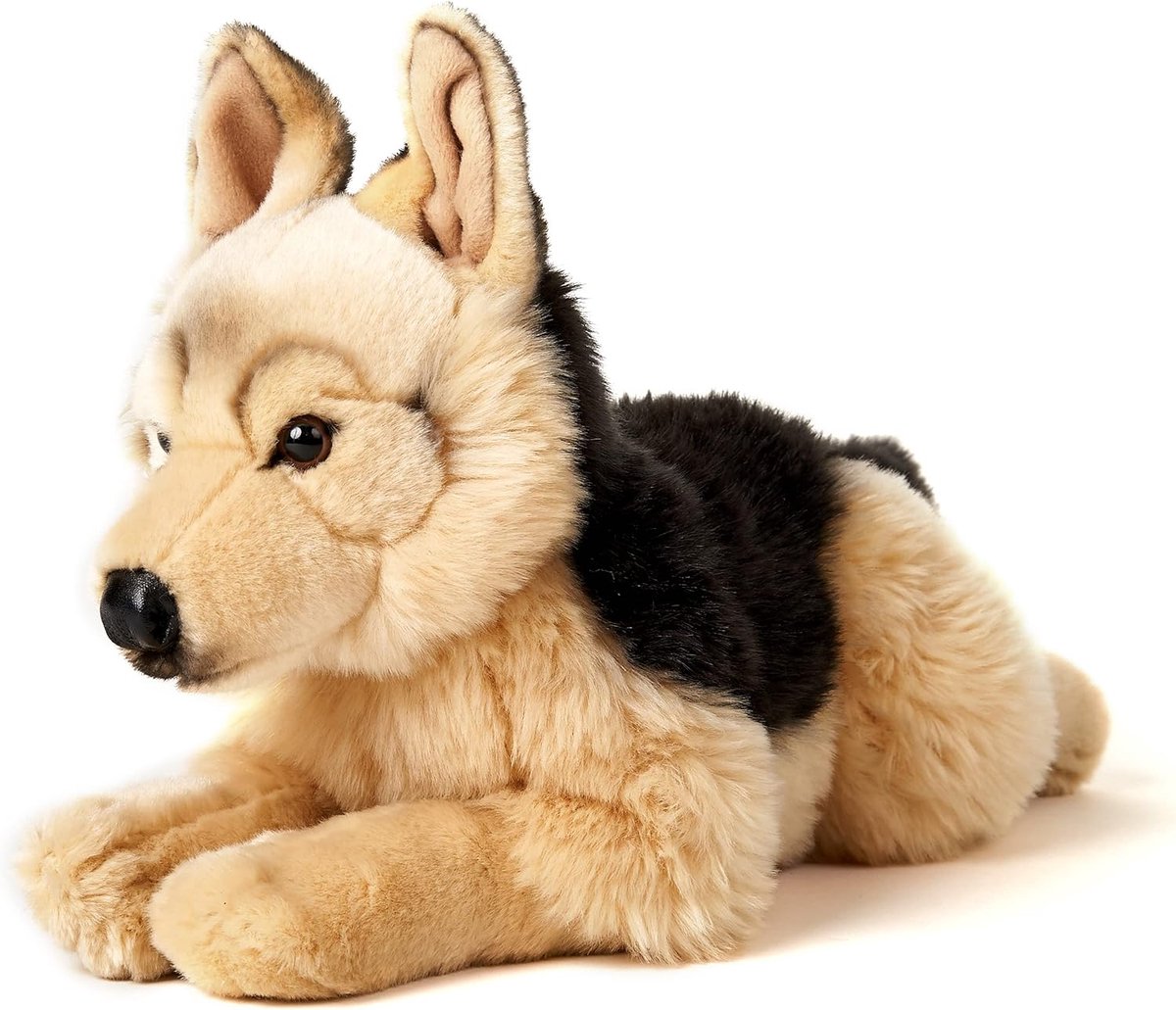- Duitse herdershond, liggend - 45 cm (lengte) - pluche hond, huisdier - pluche dier