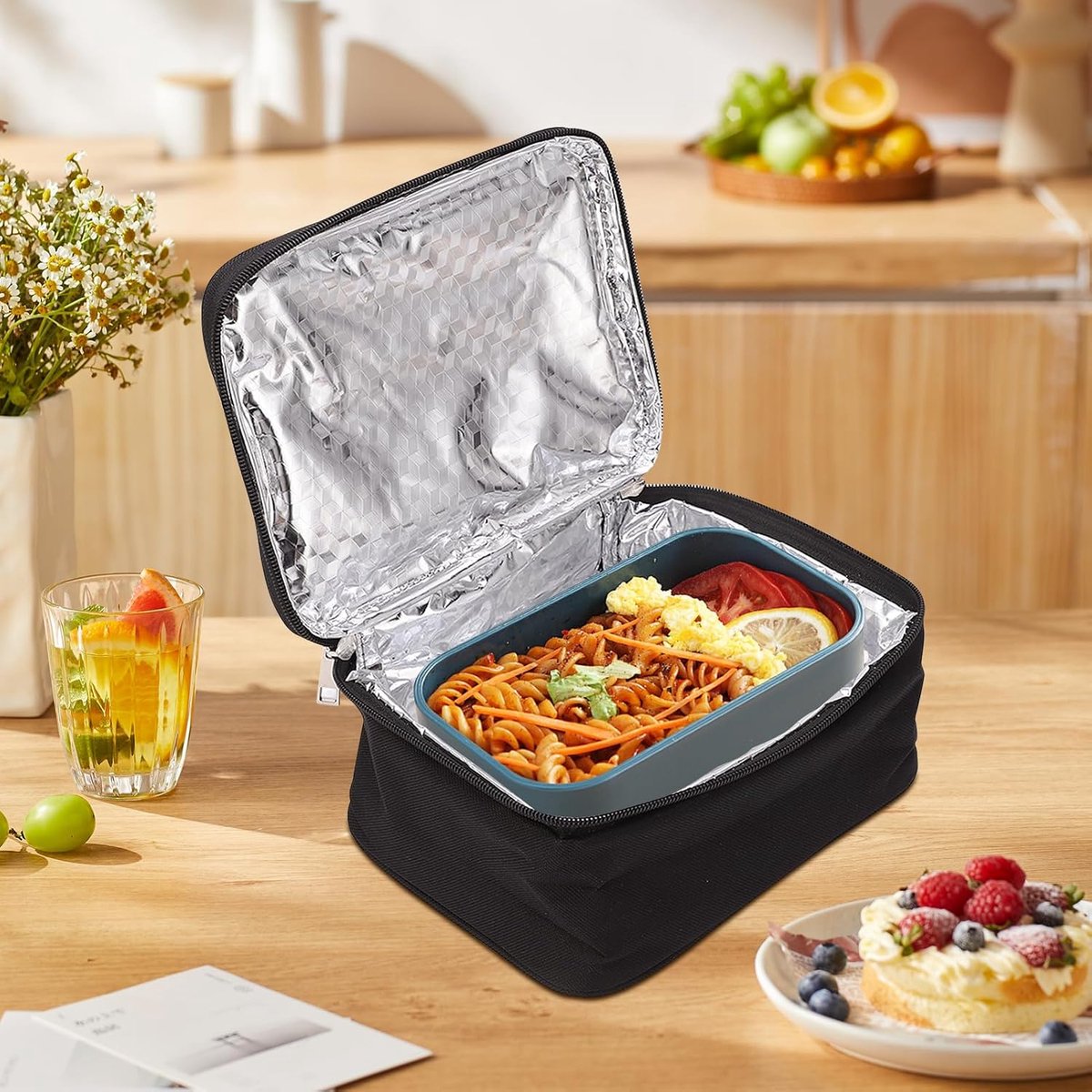 Lunchtas Draagbare Oven USB Opladen Magnetron Aluminium Voering Bento Box Oxford Doek Draagbare Oven met Handvat voor Reizen Auto Lange Afstand