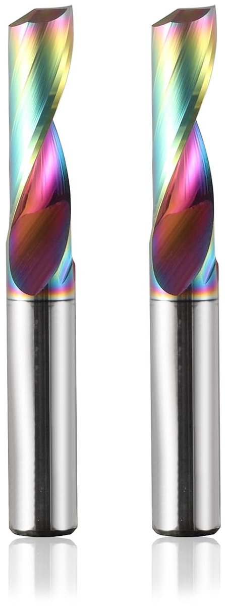 2 stuks aluminium frees, 8mm schacht, enkelsnijder frees, VHM-frees, schachtfrees, frees, aluminium 25mm snijlengte met DLC-coating, CNC-frees, hout voor aluminium
