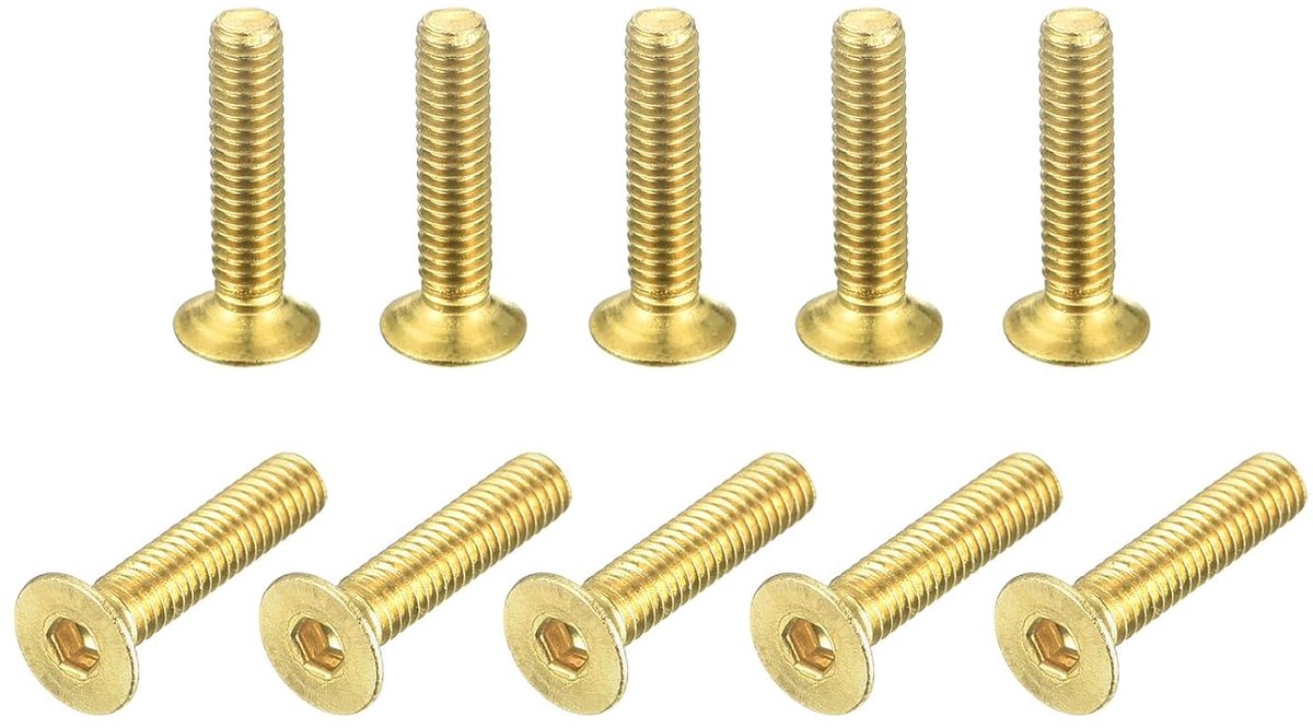 Platte kopschroeven met binnenzeskant, M2,5-0,45 x 12 mm, 48 stuks, bevestigingsschroeven met binnenzeskant van messing