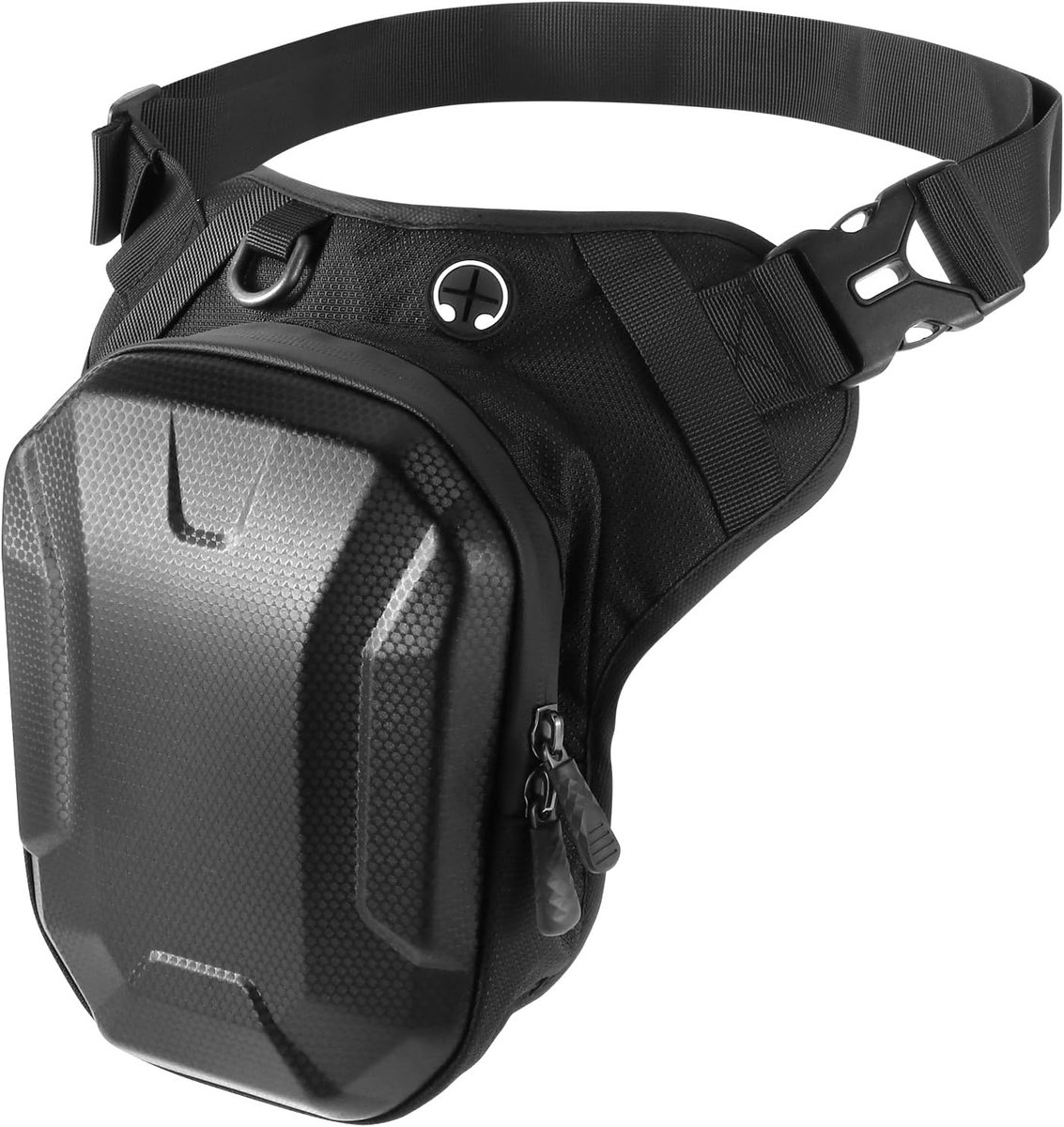 Motorfiets, waterdichte EVA-hardcase, dijbeentas, verstelbare beenriem en heuptas, 2-in-1, hoofdtelefoonaansluiting, grote capaciteit, sporttas voor fietsen, wandelen, reizen