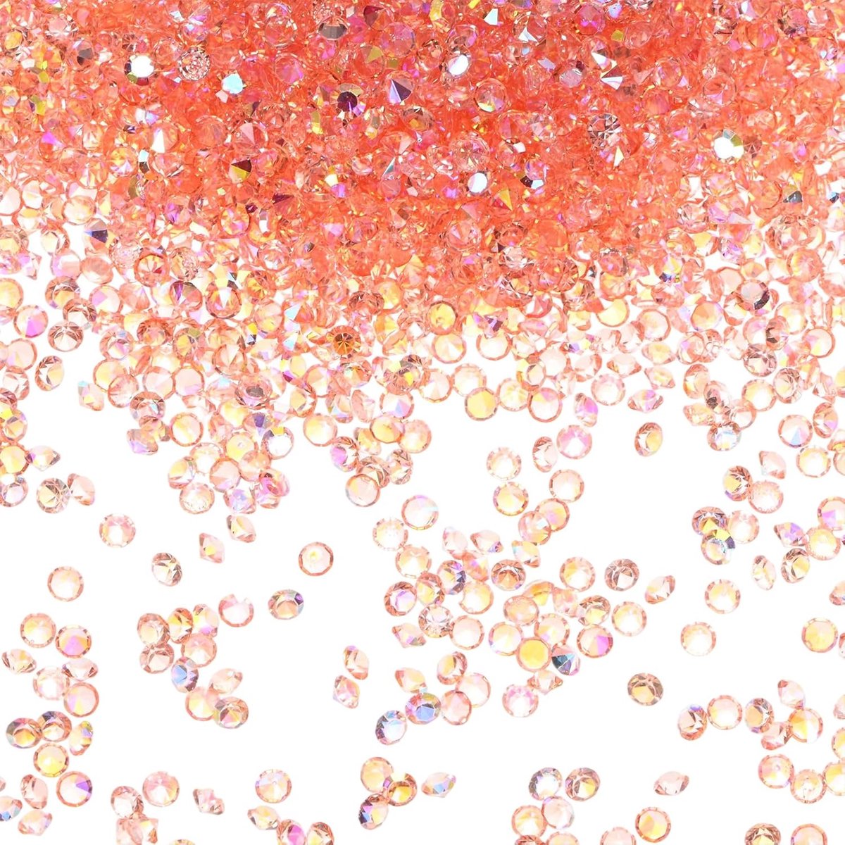 14400 stuks acryl diamanten, 0,12 inch/3 mm bruiloft tafel strooi confetti kristallen voor vaasvullers/kunstambacht, acryl diamanten edelstenen [oranje roze AB]