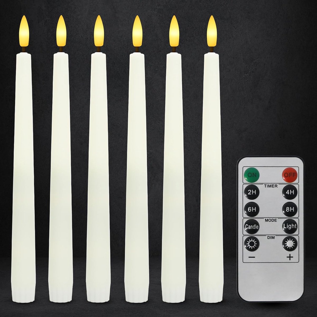 Led-staafkaarsen met afstandsbediening, vlamloze led-kaarsen met timerfunctie, druppelende waskaarsen, raamkaarsen, voor kerstdecoratie, bruiloft