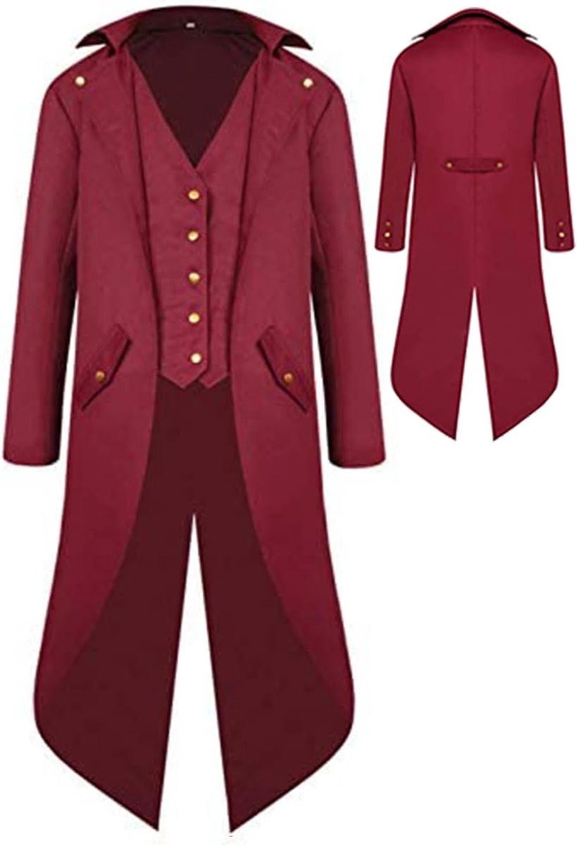 Middeleeuwse Victoriaanse jas, kostuums voor mannen, steampunk, gothic, rock, mantel, uniform, renaissance, piraten, vampier, party, cosplay kostuums voor volwassenen en heren