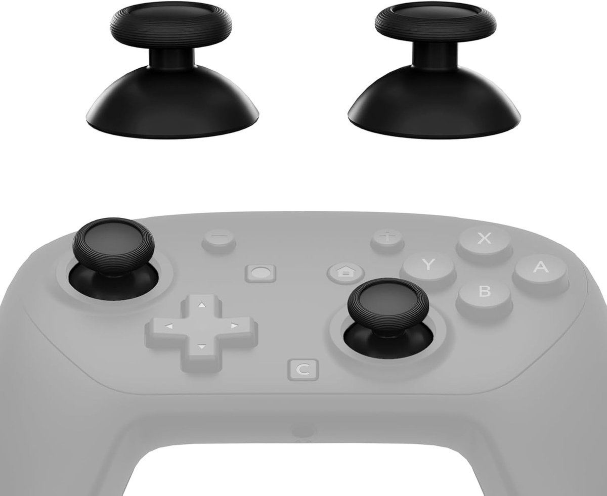 EXtremeRate Vervangende Joysticks voor Nintendo Switch 2 Pro Controller, Analoge Stick voor Switch 2 Pro Accessoires, Thumbsticks met Schroevendraaier en Gereedschap - Zwart