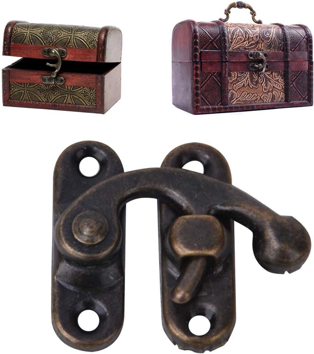 30 Stks Haak Hasp Latch, Antieke Stijl Ijzeren Houten Doos Lock Gesp Toolbox Hardware Lock Latch Gesp voor Kleine Object Box Sieraden Doos Toolbox 3.2 x 2.8 cm (# 2)