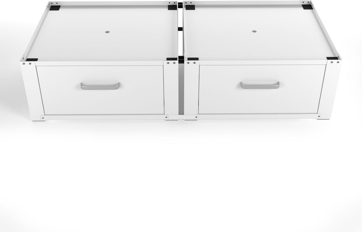 Wasmachine verhoger met lade - opbouwmeubel - 31cm hoog - Wit - Universeel- Dubbel