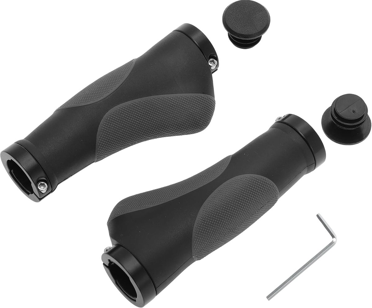 Handgrepen, ergonomisch design, antislip fietshandgrepen, stuurgrepen voor elektrische fiets, trekkingfiets, mountainbike, grijs-zwart