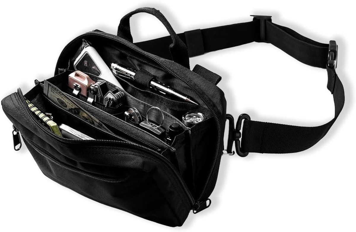 SS1 EDC Sling Bag, EDC Crossbody Bag Rugzak gemaakt van gewaxt canvas, Schoudertas Heuptas voor Reizen en Hiken