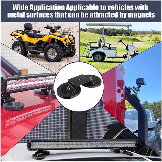 Magnetische houder 88 mm 2 stuks led-staafhouder, extreem sterke magnetische koplamphouder voor gebruik op dak, motorkap met rubberen afdichting — afbeelding 2