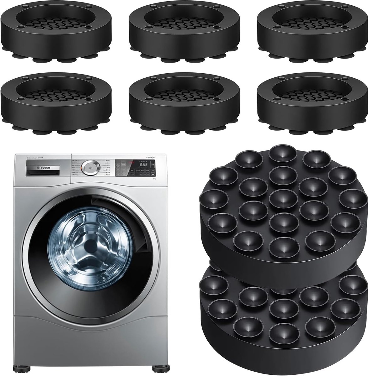 Trillingsdemper wasmachine: 8 stuks antislipmatten wasmachine voeten mat universele wasmachine onderlegger, anti-vibratiemat wasmachine demper voor koelkast