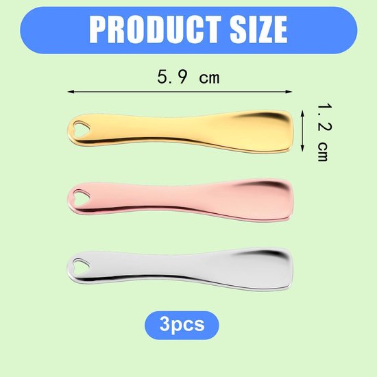 Spatels, 3 stuks, draagbaar, van legering, maskerapplicator en cosmetische spatel voor crème, make-upgereedschap, herbruikbaar, voor lotion, mengen — afbeelding 2