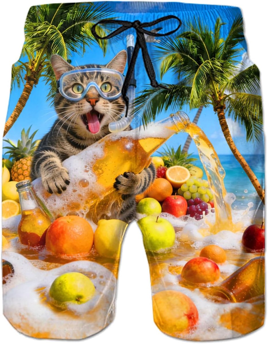 Shorts sneldrogende strandbroek met zakken bedrukte zwembroek