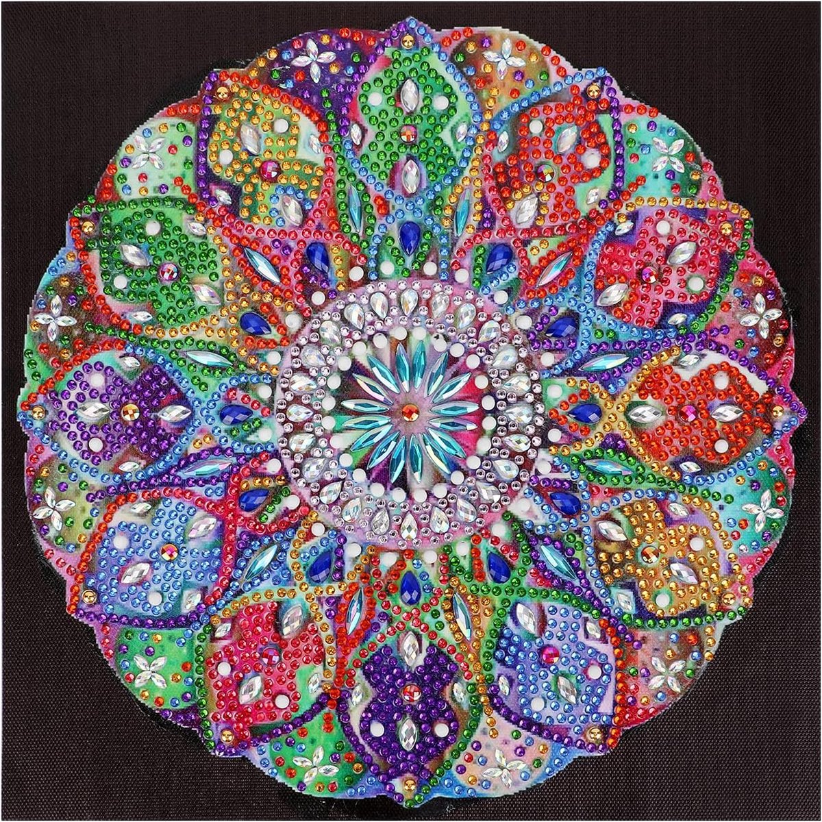 5D DIY Mandala Bloem Gedeeltelijke Boor Diamant Schilderij, Speciaal Gevormde Strass DIY Diamant Schilderij Borduurwerk Foto's Kruissteek Craft Arts voor Home Muur Decor (30x30CM)
