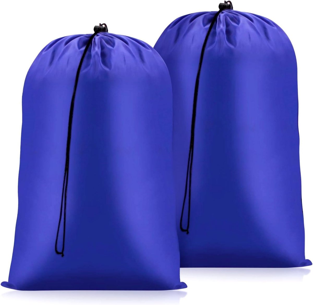 Waszakken 2 Pack Trekkoord Waszak Opslag Vuile Kleding Opvouwbare Organizer Tassen voor Reizen Studenten College Dorm Blauw (60x80cm)
