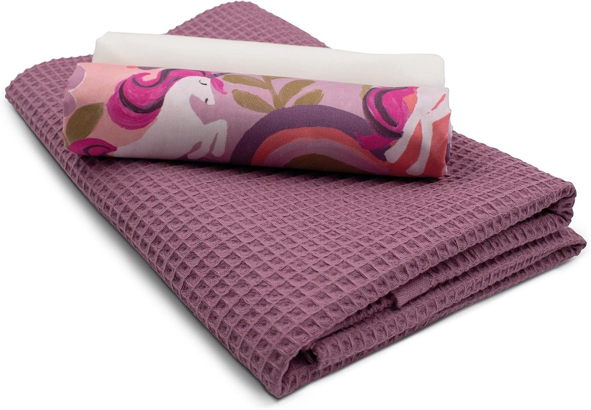 Stof set op kleur afgestemde wafelstof 100% katoenen stof Tex Standard 100 (eenhoorns Digital Set58)