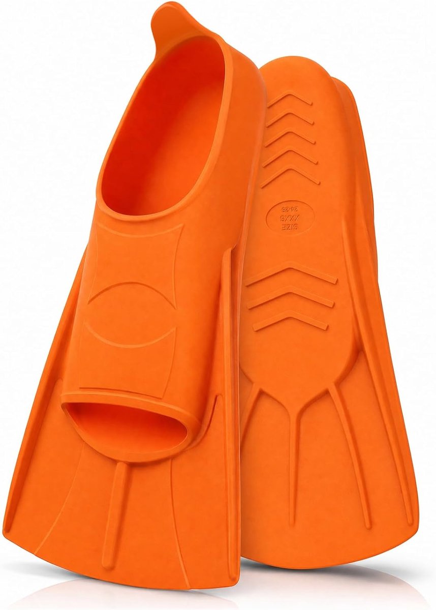 Zwemvinnen, korte vinnen, siliconen snorkelvinnen, uniseks, trainingsvinnen voor zwemmen, open water, snorkelen, duiken voor volwassenen en kinderen