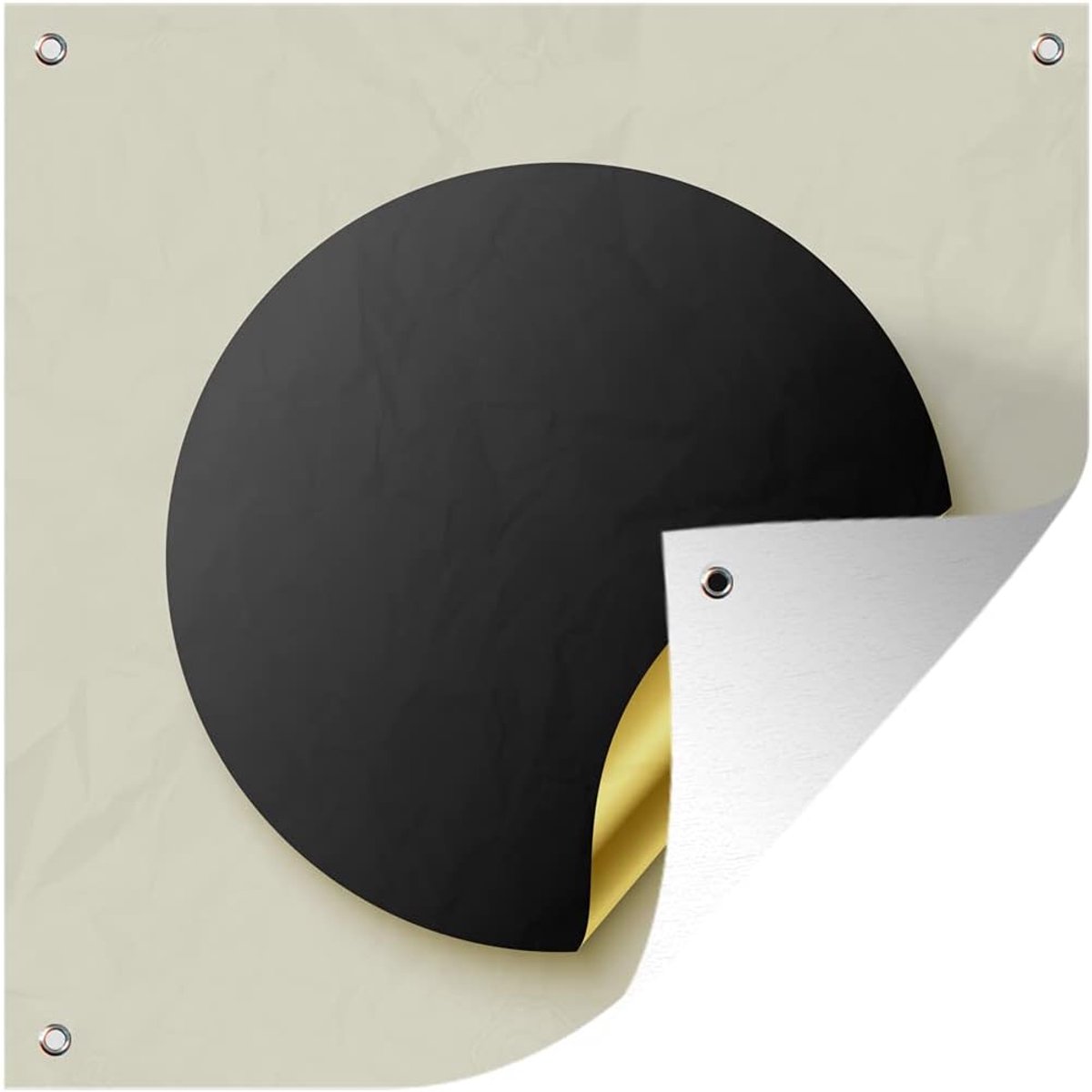 Tuinposter - 200x200 cm - Sticker - Goud - Zwart