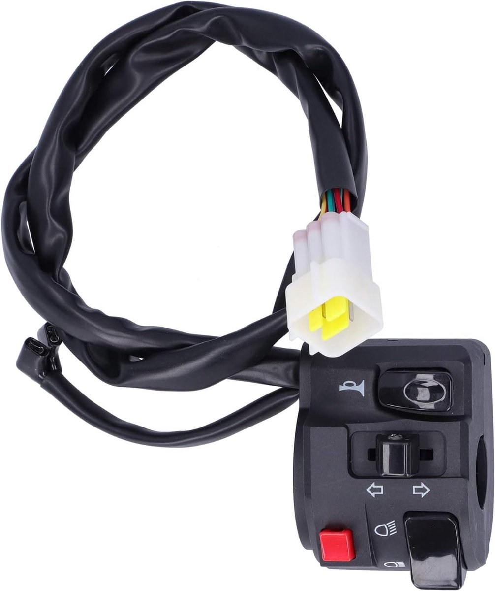 ABS 7/8 Inch 22 Mm Motorfiets Schakelaar Stuur Motor Claxon Richtingaanwijzer Koplamp Bedieningsknoppen, Zwart