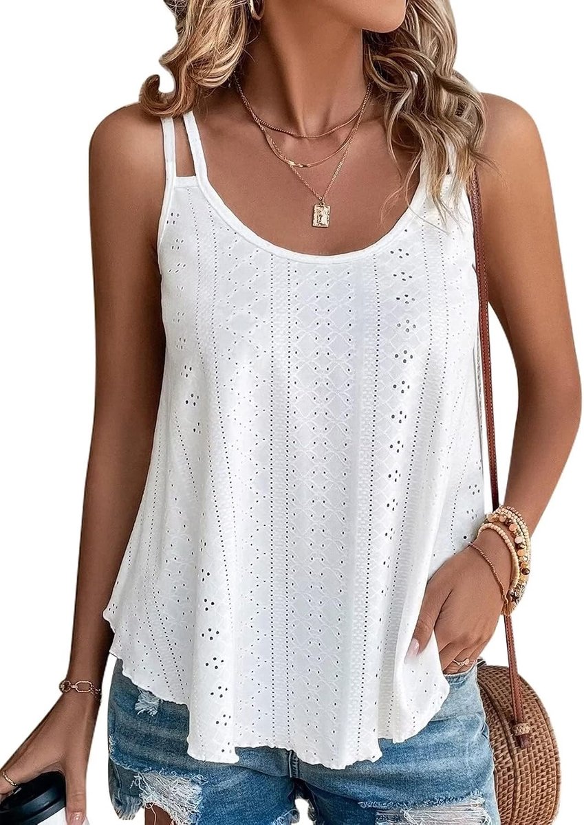 Tanktop voor dames, zomer, spaghetti bovenstuk, zomermode, mouwloos shirt voor dames