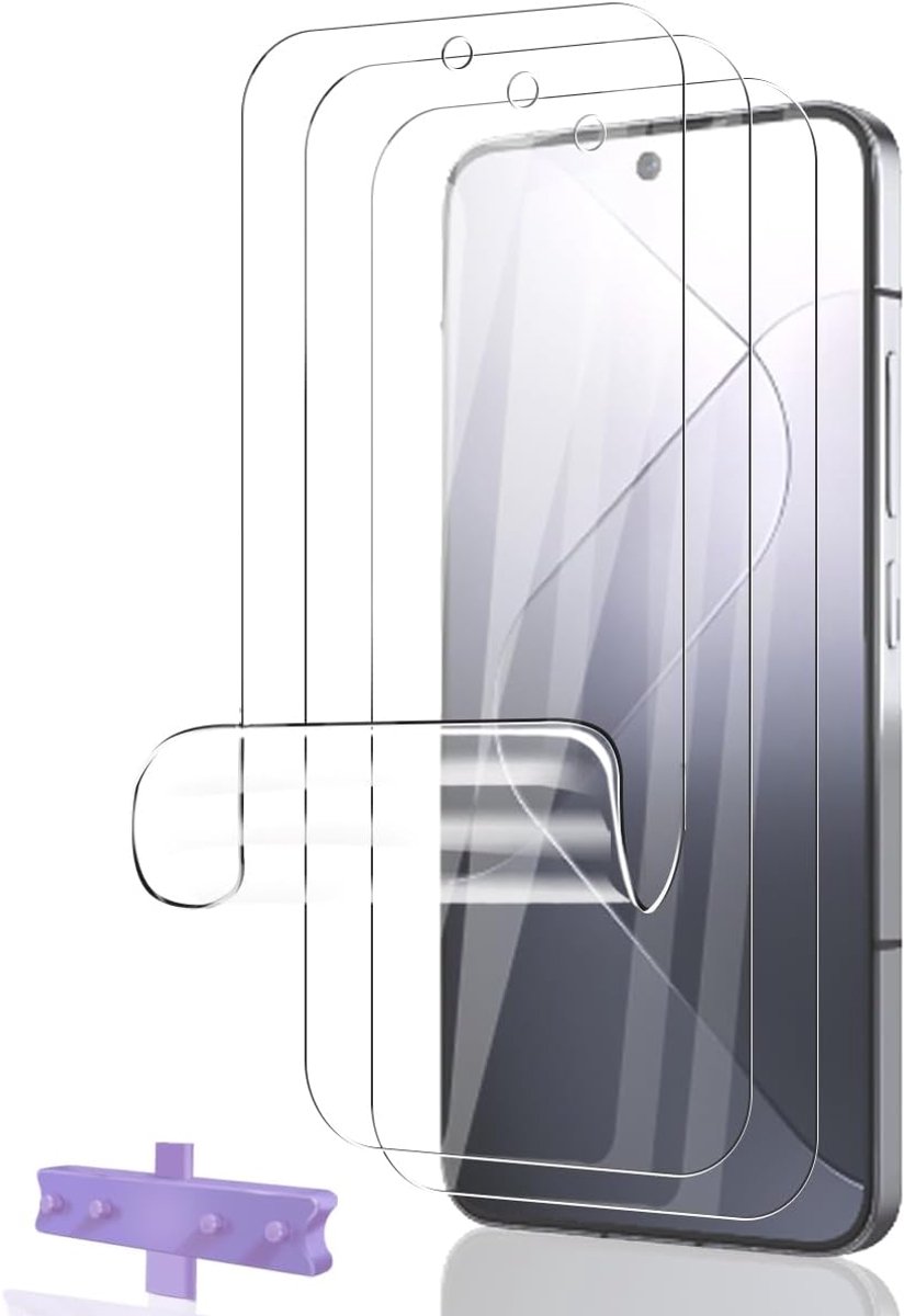 Displaybeschermfolie voor Xiaomi 14, TPU-folie 3 stuks, eenvoudige installatie, luchtbelvrij, krasbestendig, transparant, zacht, bescherming voor Xiaomi 14 gehard glas