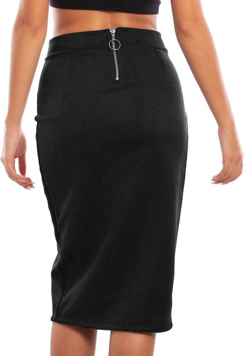 Damesrok Longuette portemonnee van suède elegante split VI-3614