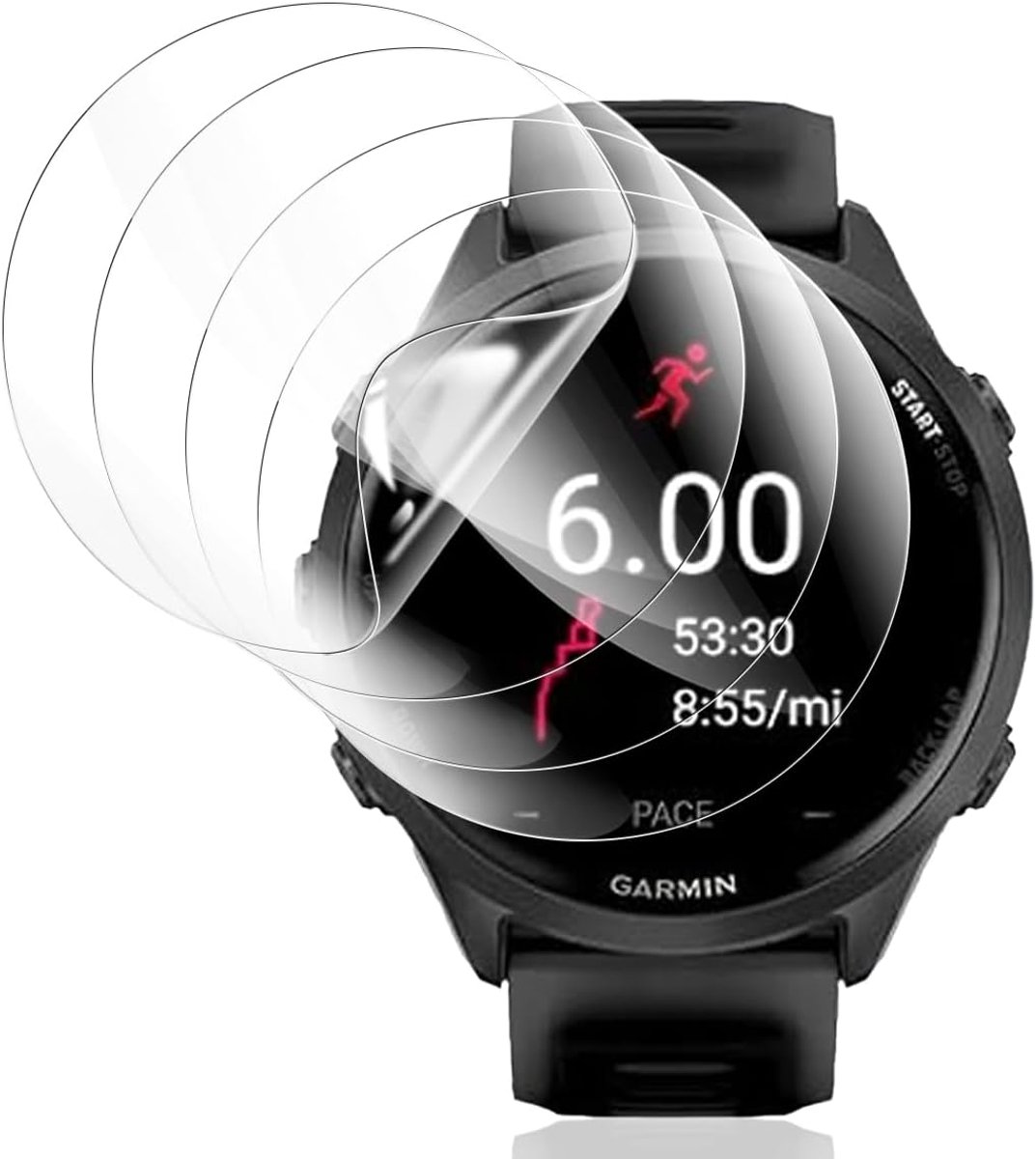 4 stuks TPU-displaybeschermfolie voor Forerunner 570, HD, helder, zacht, zelfgenezend, flexibele displaybeschermfolie