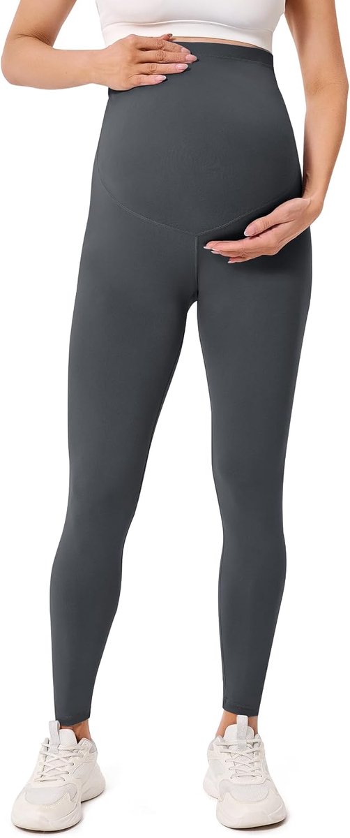 Creamlush Zwangerschapslegging voor dames, met verstelbare buiksteun, zacht, hoge taille, ondoorzichtig, zwangerschapsbroek, comfortabel, voor yoga, vrije tijd