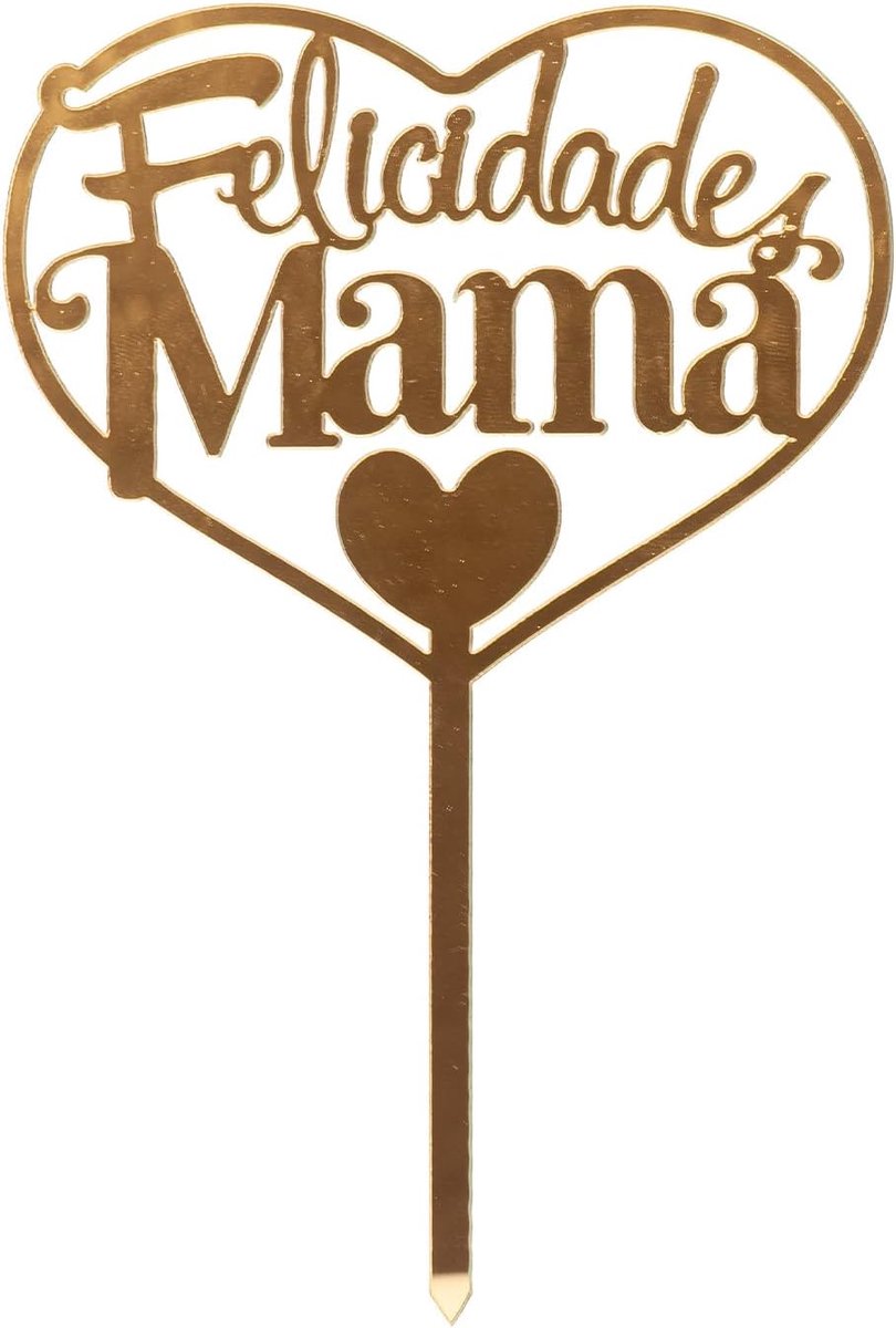 - 'Gefeliciteerd Mama' Taarttopper in Goud - 14.3x10cm - De Perfecte Touch voor Moederdag en andere Vieringen