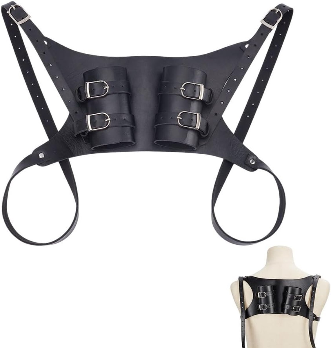 Nbeads Zwaard rughouder voor zwaard, schouder, rug, schede houder, middeleeuws, retro, zwaard, kikker, rug, zwaard holster voor feestjes