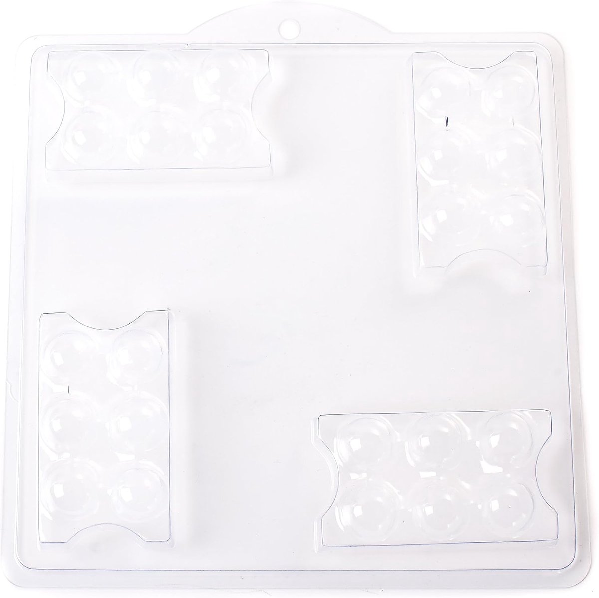 Wereld van de vormen 4-cavity massage bar/zeep schimmel, PVC, 25,5 x 24 x 4 cm