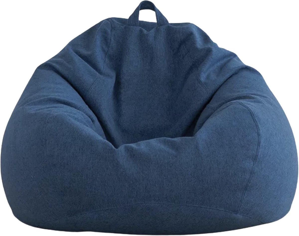 Zitzak met milieuvriendelijke vulling, vloerkussen, 120 x 120 x 60 cm, 350 liter, marineblauw