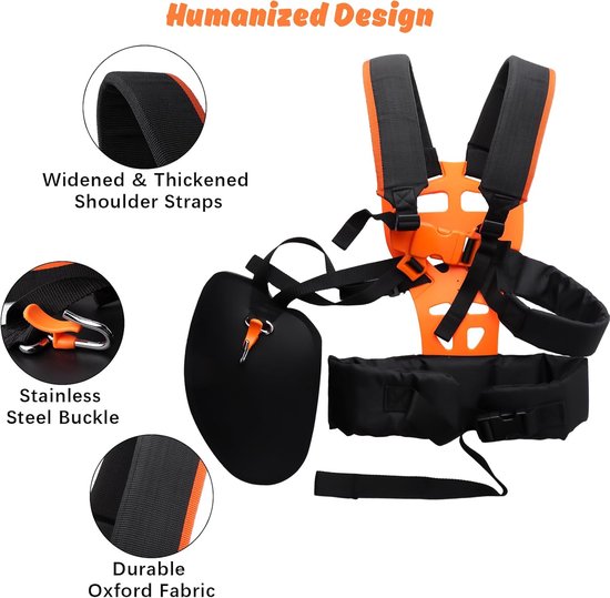 Dubbele schouderriem, professionele schouderriem voor bosmaaier, grastrimmer, grasmaaier, tuinieren, accessoires — afbeelding 4
