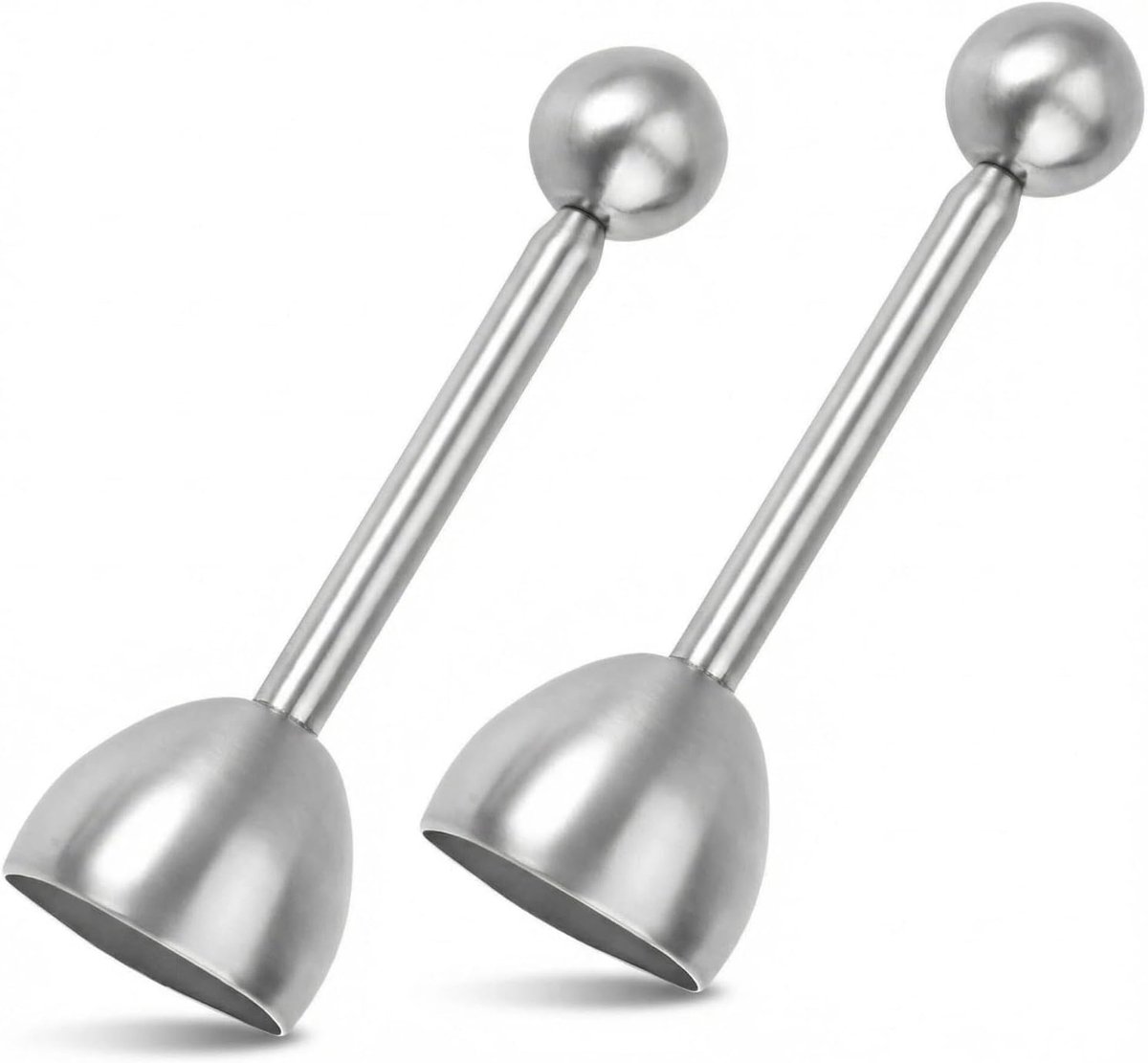 2 stuks eieropeners van roestvrij staal, eierschaalverdelers, eierontkoper, eiontstopper, voor harde en zachte eieren, 132 mm