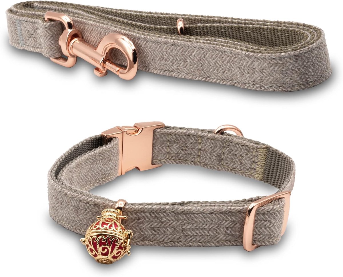 Hondenhalsband met hanger, puppyhalsband met hanger en geurkussen, geschikt voor middelgrote en kleine maten, lichte kleur voor puppy's TG M