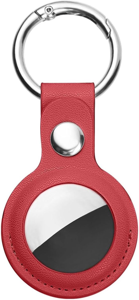 Houder voor Apple AirTag Sleutelhanger, 1 stuk, PU-lederen, Kras | Trackerhoes Locatorhoes voor Halsband voor Hond en Kat, Sleutelzoekerhoes, voor Sleutels, Bagage