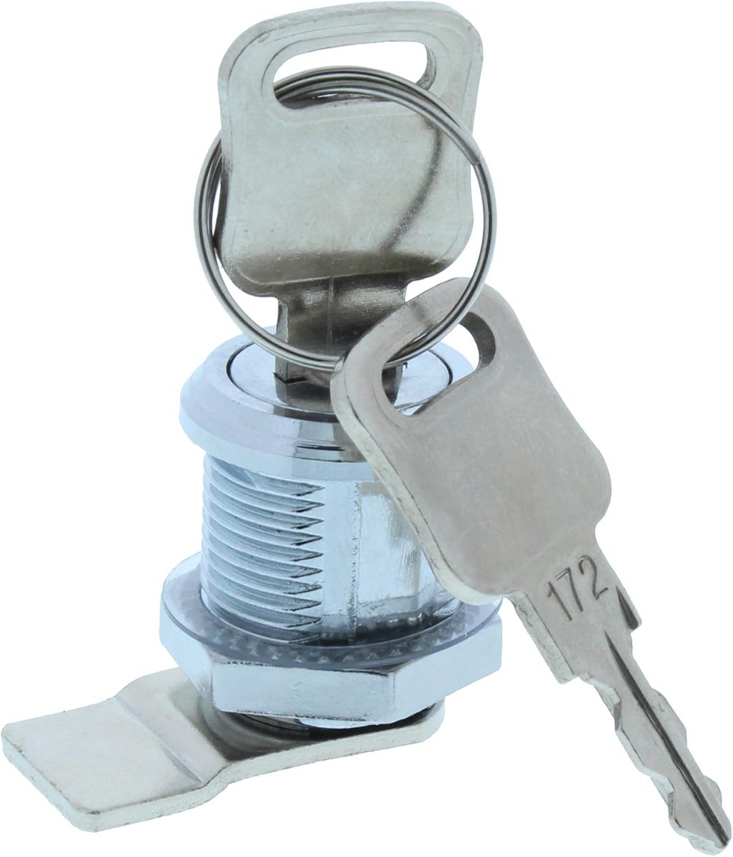 Brievenbusslot, hefboomcilinderslot met sleutel, universeel, M19 x 25 mm, verschillend sluitend