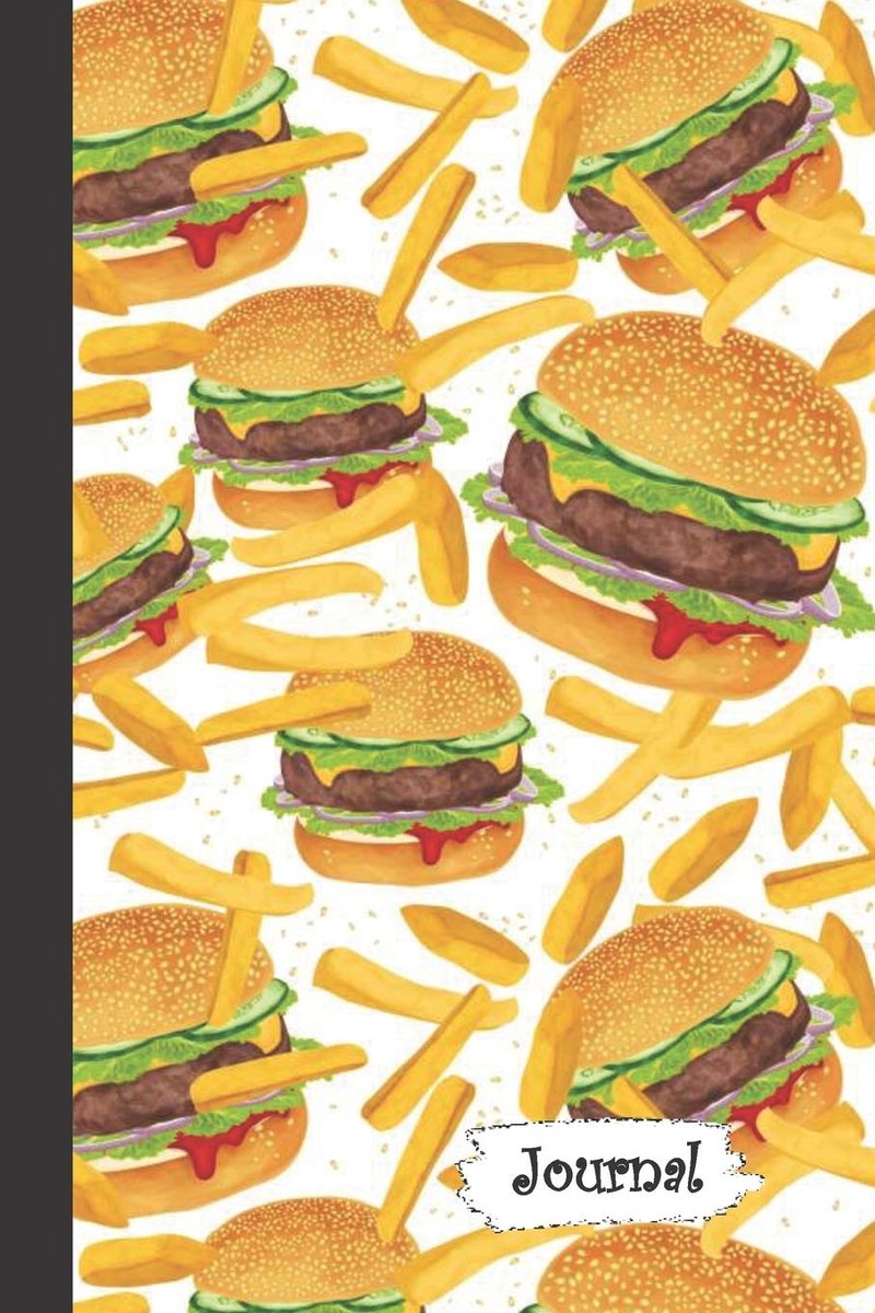 Hamburger Cheeseburger & French Fries Diary with Blank Lined Notebook Paper