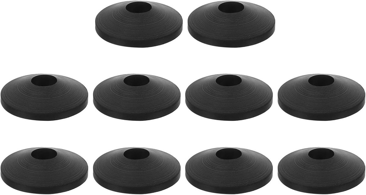 10 stuks rubberen schijven, M8 rubberen conische antislip afdichtingen, lek-belemmeringsset voor toiletcontainers voor schotelbouten en toiletreparatie, zwart