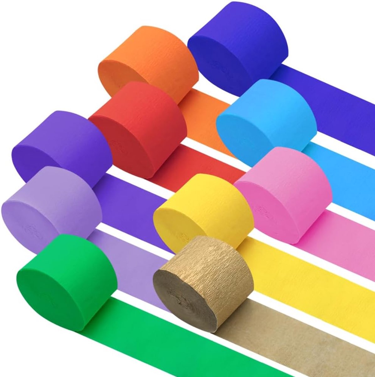 Crêpepapier regenboogpapier streamer crêpepapier Rainbow crêpepapier voor ambachten 4,5 cm x 25 m luchtslangen decoratie