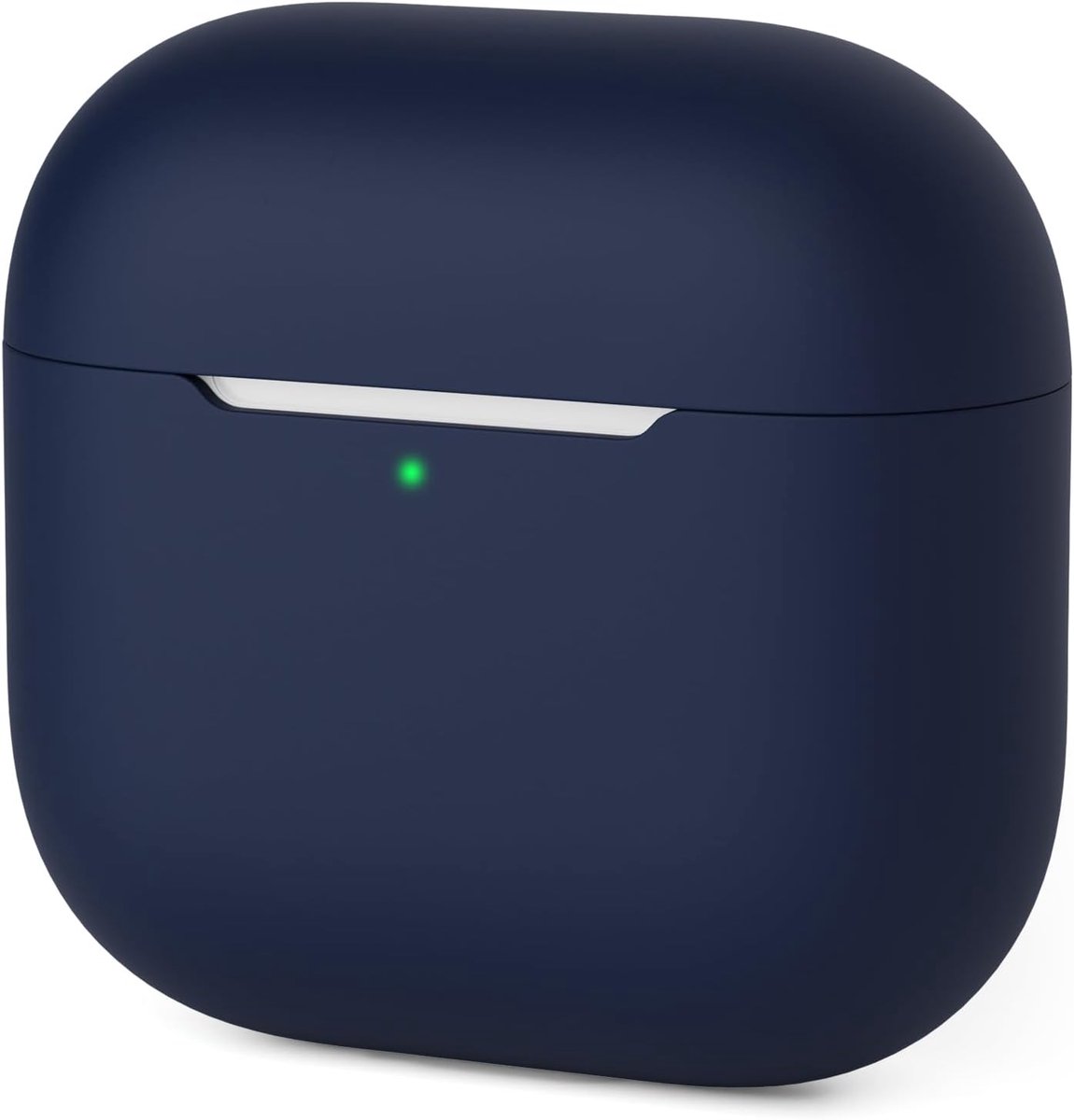 Hoes Compatibel met AirPods 4th Generation hoes 2024, Ultra-Thin, Beschermend Siliconen hoesj voor AirPods 4, LED vooraan zichtbaar (donkerblauw)