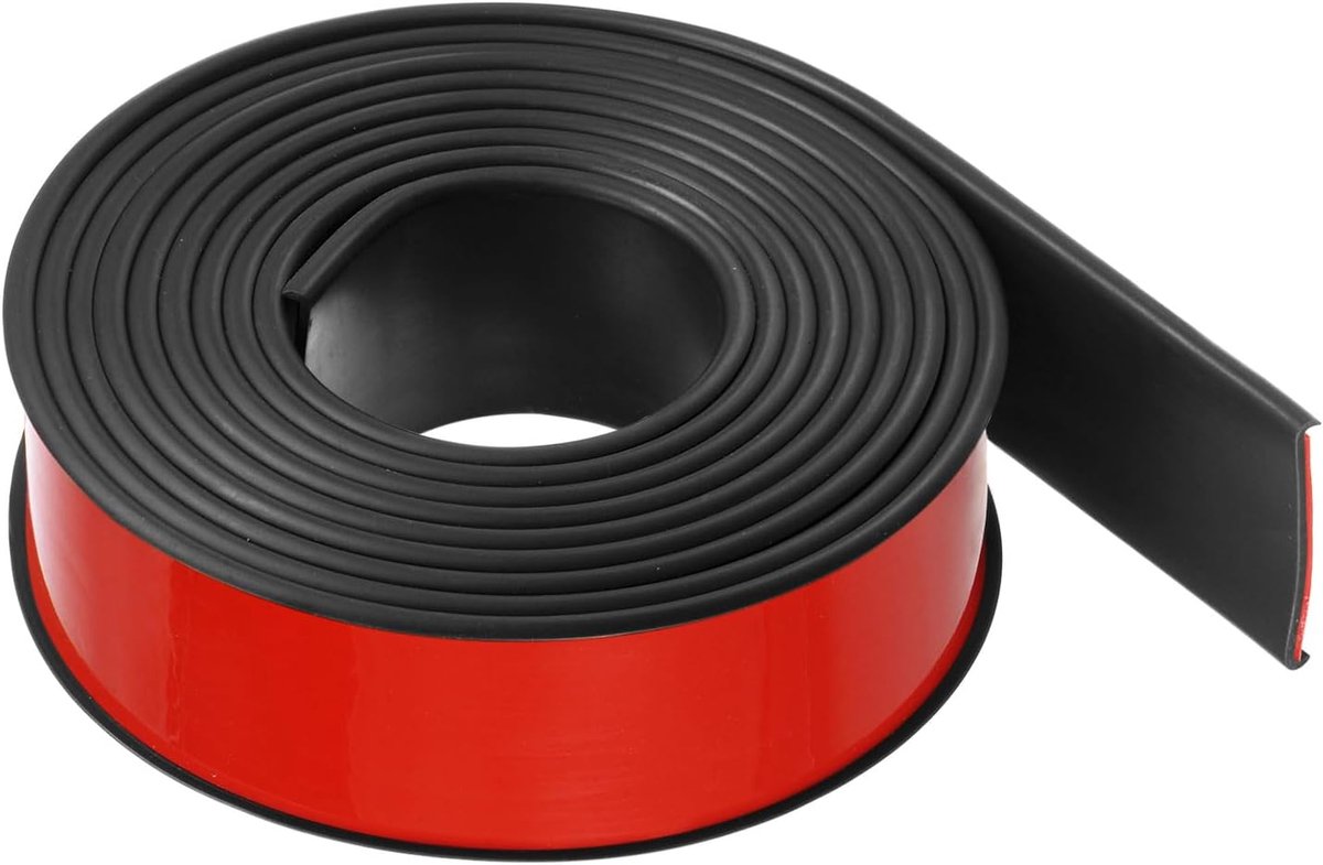 Sourcing map U-vormige randband, 40 mm x 3000 mm, zelfklevende flexibele TPE-fineerrandbescherming voor de reparatie van meubels, kasten en tafels, zwart