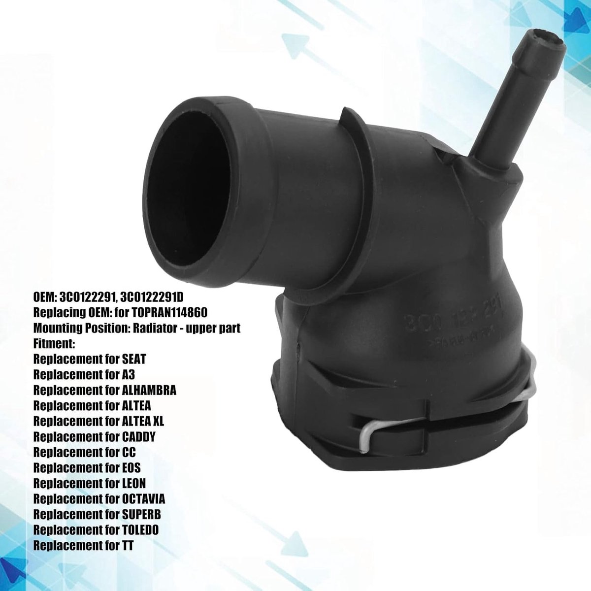 Koelvloeistof Flens, 3C0122291D Radiator Waterleiding Radiator Flens Radiator En Fittings Voor 32037